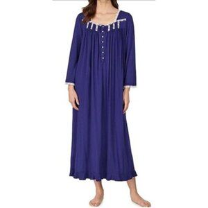 Eileen West Womens Modal Blue white nightgown shift size Small sleepwear sleep